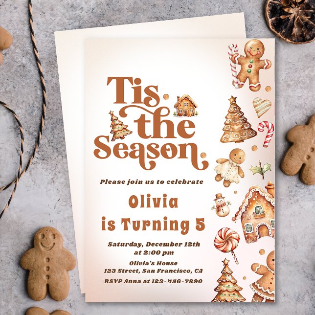 Invitation Pain d'épices d'hiver Noël Cookie fête d'anniversa (Créateur téléchargé)