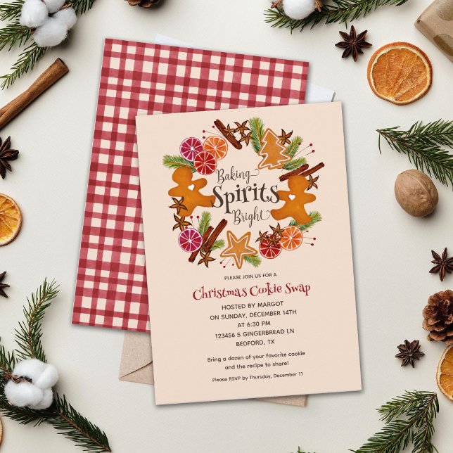 Invitation Pain d'épices Homme Citrus Cookie Swap Party Noël (Créateur téléchargé)