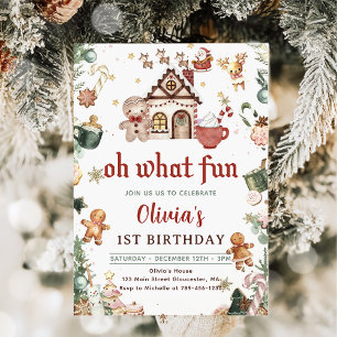 Invitation Pain d'épices vert Noël Cookies Anniversaire