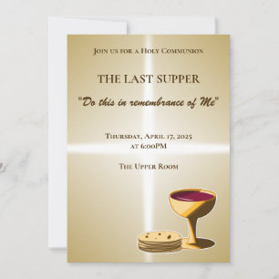 Invitation Pain et vin sans levain Le Dernier souper Pâques