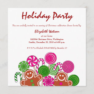 Invitation Pains d'épices de Noël rose tendance