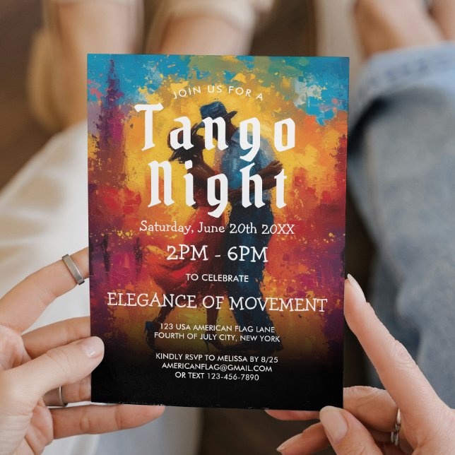 Invitation Paint Huile Tango fête et danseurs de tango Invita (Créateur téléchargé)
