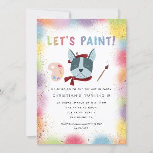 Invitation Paint Party   Art Anniversaire