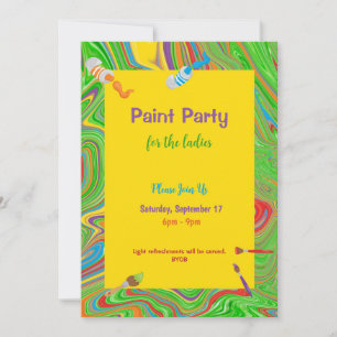 Invitation Paint Party for the Ladies Personnalisable
