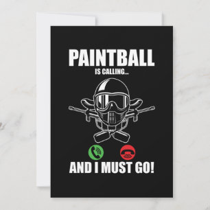 Invitation Paintball appelle Paintball Player Marker Cadeau