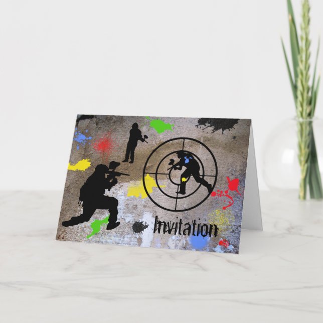 Invitation Paintball de guérillero urbain (Devant)