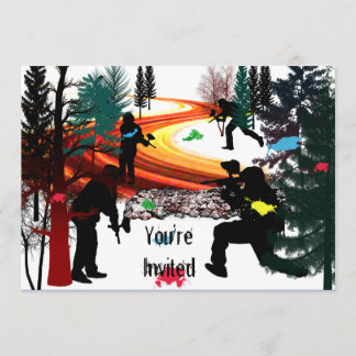 Invitation Paintball d'hiver dans les bois