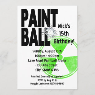 Invitation Paintball Radio Active Anniversaire