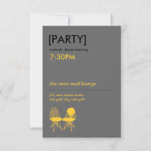 Invitation Paire de chaises Retro Mod Eames Réception de mari