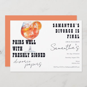 Invitation Pairs Well Divorce Papiers Aperol Spritz Party