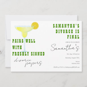 Invitation Pairs Well Divorce Papiers Margarita Tequila Party