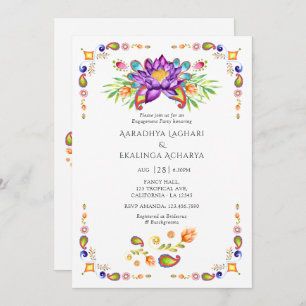 Invitation Paisley Lotus Flower