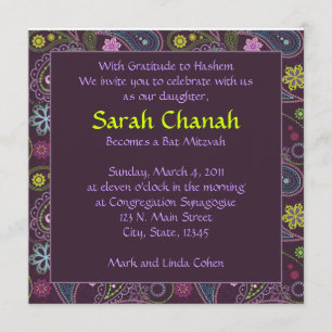 Invitation Paisley mauve