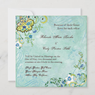 Invitation Paisley Moderne Floral Floral Mariage
