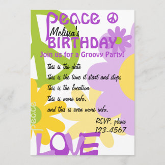 Invitation Paix, amour et fête