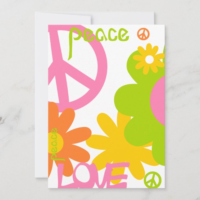 Invitation Paix, amour et fête - Pas de texte (Devant)