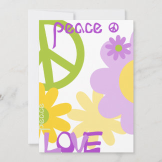 Invitation Paix, Amour et Fête - Texte vide
