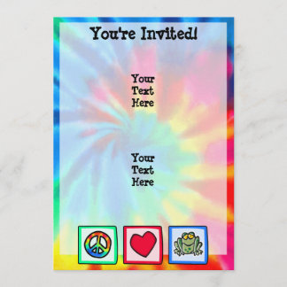 Invitation Paix, amour, grenouilles
