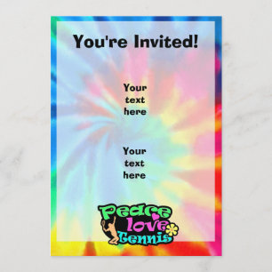 Invitation Paix, amour, tennis ; Rétro