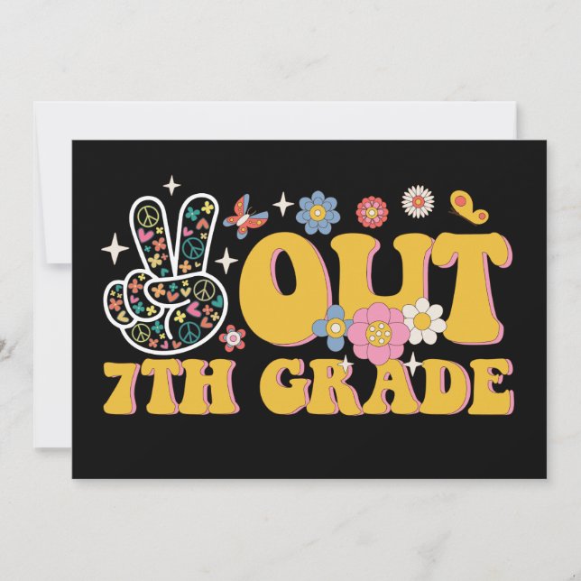 Invitation Paix dehors 7e année super dernier jour d'école (Devant)