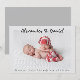 Invitation Paix et joie  Anniversaire de naissance des jumeau