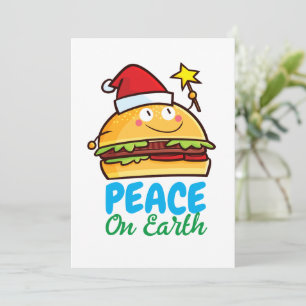 Invitation Paix hamburger personnalisable sur terre