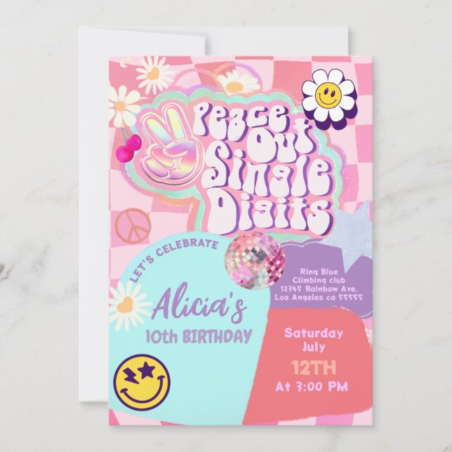 Invitation paix simple chiffres (Devant)