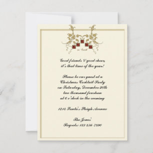 Invitation Paix sur Terre Carreaux floraux or