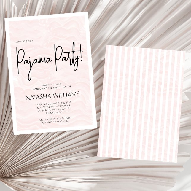Invitation Pajama Bachelorette Pastel Pink Chic (Créateur téléchargé)