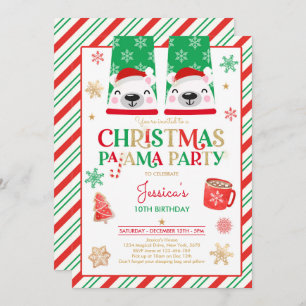 Invitation Pajama de Noël Rouge et Or