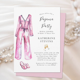 Invitation Pajama Party PJ Lingerie Swood Fête des mariées
