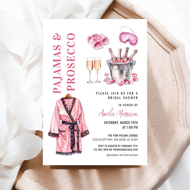 Invitation Pajama PJ & Prosecco Fête des mariées de sciage (Créateur téléchargé)