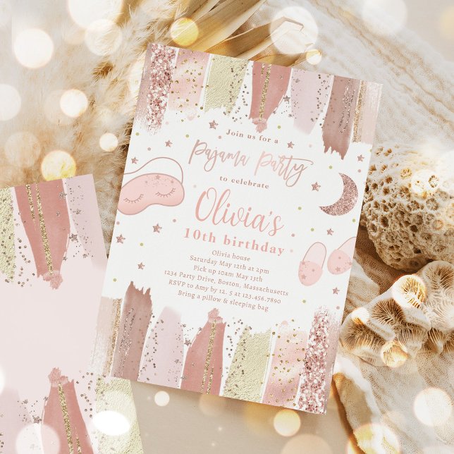 Invitation Pajama Slepover Anniversaire Fête Adolescent Tween (Créateur téléchargé)