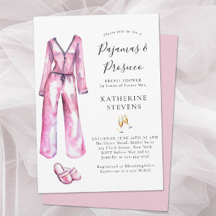Invitation Pajamas Prosecco PJ Lingerie Party Fête des mariée