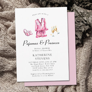 Invitation Pajamas Prosecco PJ Party Lingerie Fête des mariée