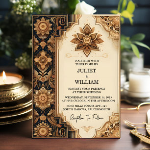 Invitation Palais de Jour Hindi Henna Mehndi Mariage de style