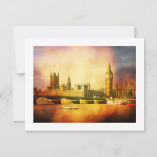 Invitation Palais de Westminster et pont avec Big Ben