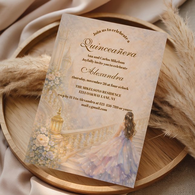 Invitation Palais Enchanté Quinceañera Conte de Fées (Créateur téléchargé)