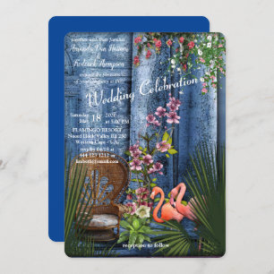 Invitation Palais Tropical Vintage de Marbre Bleu