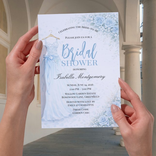 Invitation Pale Blue Bridesmaid Dress Bridal Shower (Pale Blue Bridesmaid Dress Bridal Shower Invitations
)