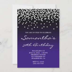 Invitation Pale Parties scintillant Argent Confetti Black Ind