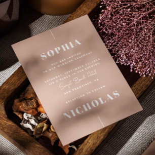 Invitation Pale rose Elegant minimaliste mariage QR Code