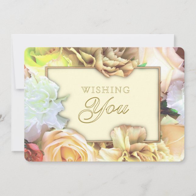 Invitation Pale Yellow Rose Secret Gardens Birthday Card (Devant)