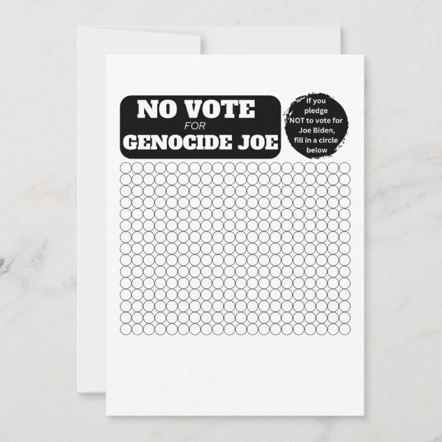 Invitation PALESTINE LIBRE - Pas de vote pour le génocide Joe (Devant)