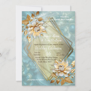 Invitation Palette bleu clair sur une conception de barogue e