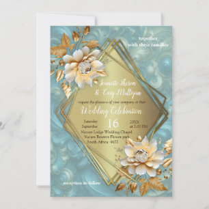 Invitation Palette bleu clair sur une conception de barogue e