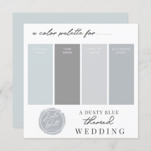 Invitation Palette combinée bleu et gris poussiéreux