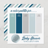 Palette couleur bleu marine et Baby shower à menth