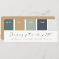 Palette couleur Eucalyptus Marine & Gold Mariage