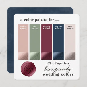 Invitation Palette couleur Mariage classique de la Bourgogne 